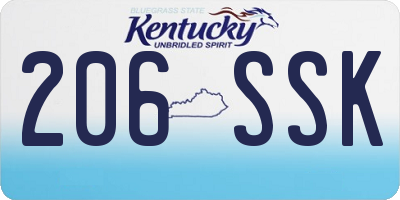 KY license plate 206SSK