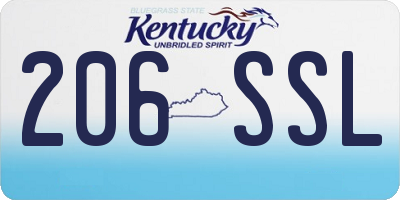 KY license plate 206SSL
