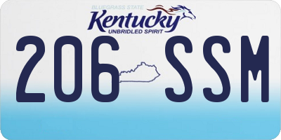 KY license plate 206SSM