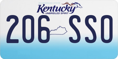 KY license plate 206SSO