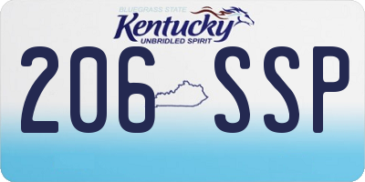 KY license plate 206SSP