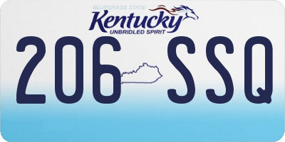 KY license plate 206SSQ