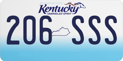 KY license plate 206SSS