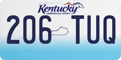 KY license plate 206TUQ