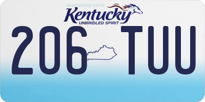 KY license plate 206TUU