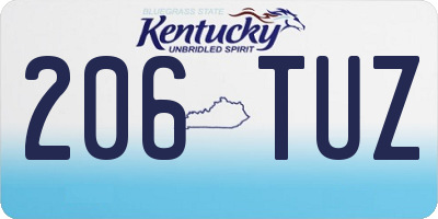 KY license plate 206TUZ
