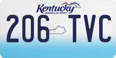 KY license plate 206TVC
