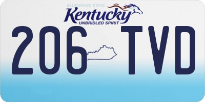KY license plate 206TVD