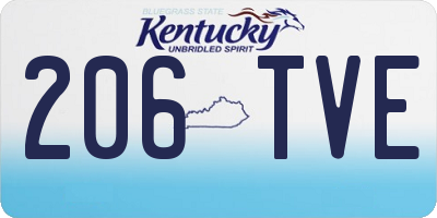 KY license plate 206TVE