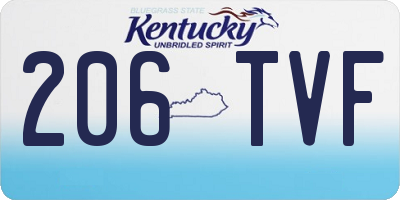 KY license plate 206TVF