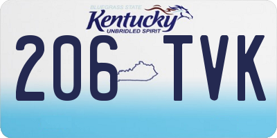 KY license plate 206TVK