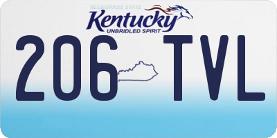 KY license plate 206TVL