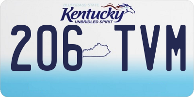 KY license plate 206TVM