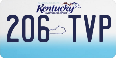 KY license plate 206TVP
