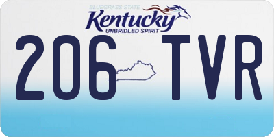 KY license plate 206TVR