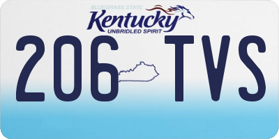 KY license plate 206TVS