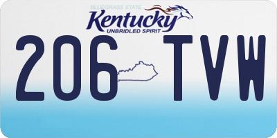 KY license plate 206TVW