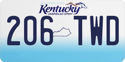 KY license plate 206TWD