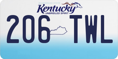 KY license plate 206TWL