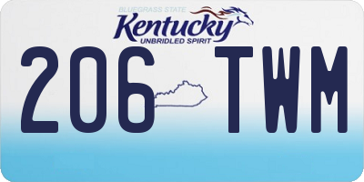 KY license plate 206TWM