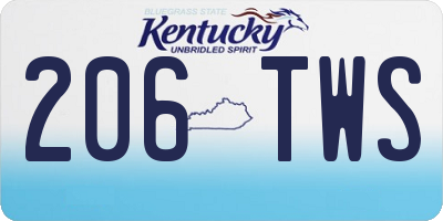 KY license plate 206TWS