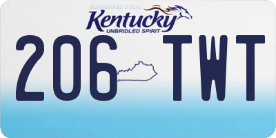 KY license plate 206TWT