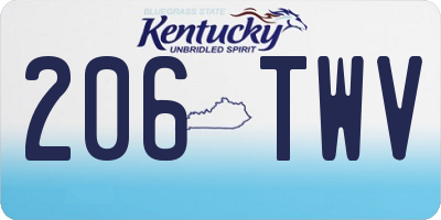 KY license plate 206TWV