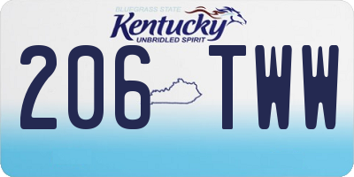 KY license plate 206TWW