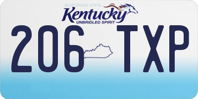KY license plate 206TXP
