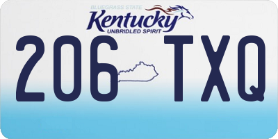 KY license plate 206TXQ