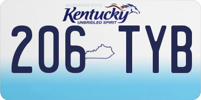 KY license plate 206TYB
