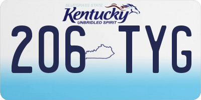 KY license plate 206TYG
