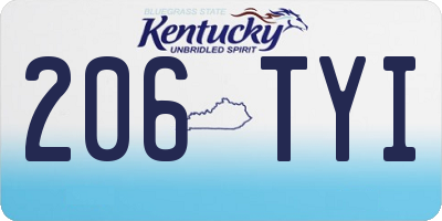 KY license plate 206TYI