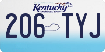 KY license plate 206TYJ