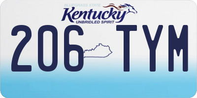 KY license plate 206TYM