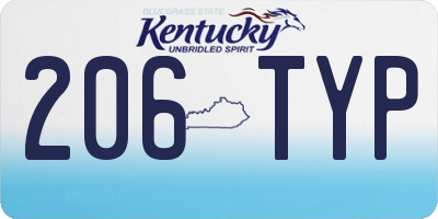 KY license plate 206TYP