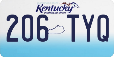 KY license plate 206TYQ