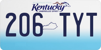 KY license plate 206TYT