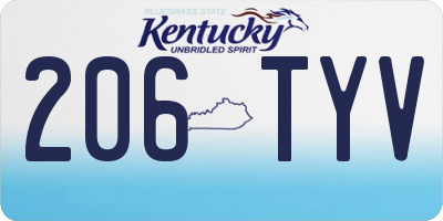 KY license plate 206TYV