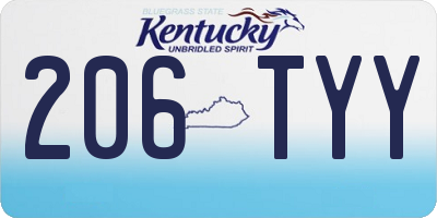 KY license plate 206TYY