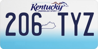 KY license plate 206TYZ