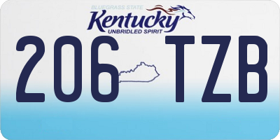 KY license plate 206TZB