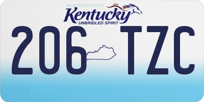 KY license plate 206TZC