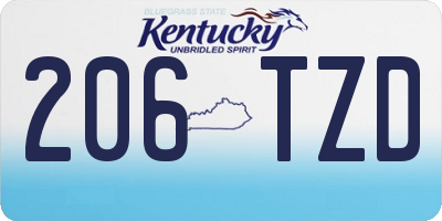 KY license plate 206TZD