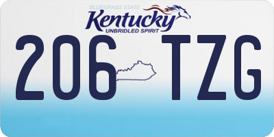 KY license plate 206TZG