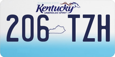 KY license plate 206TZH