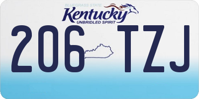 KY license plate 206TZJ