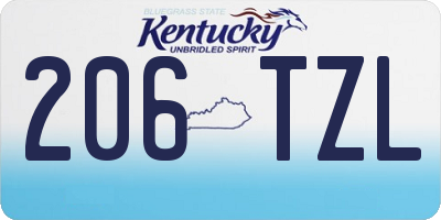 KY license plate 206TZL