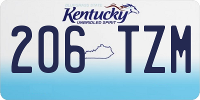KY license plate 206TZM