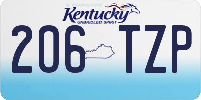 KY license plate 206TZP